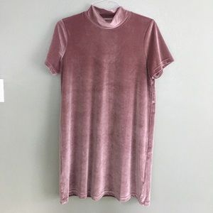 Madewell Mauve Velvet Mockneck dress